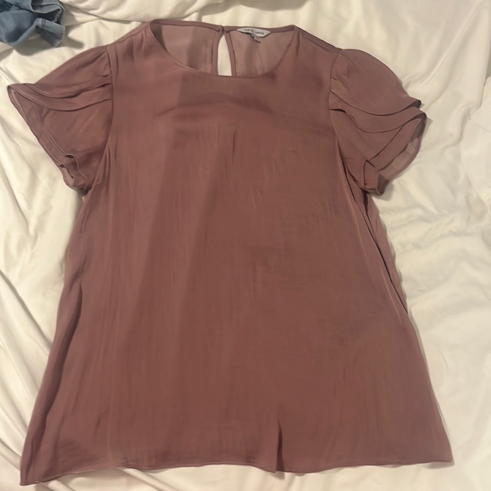 Naked Zebra Mauve Pink Blouse Top Small Like New